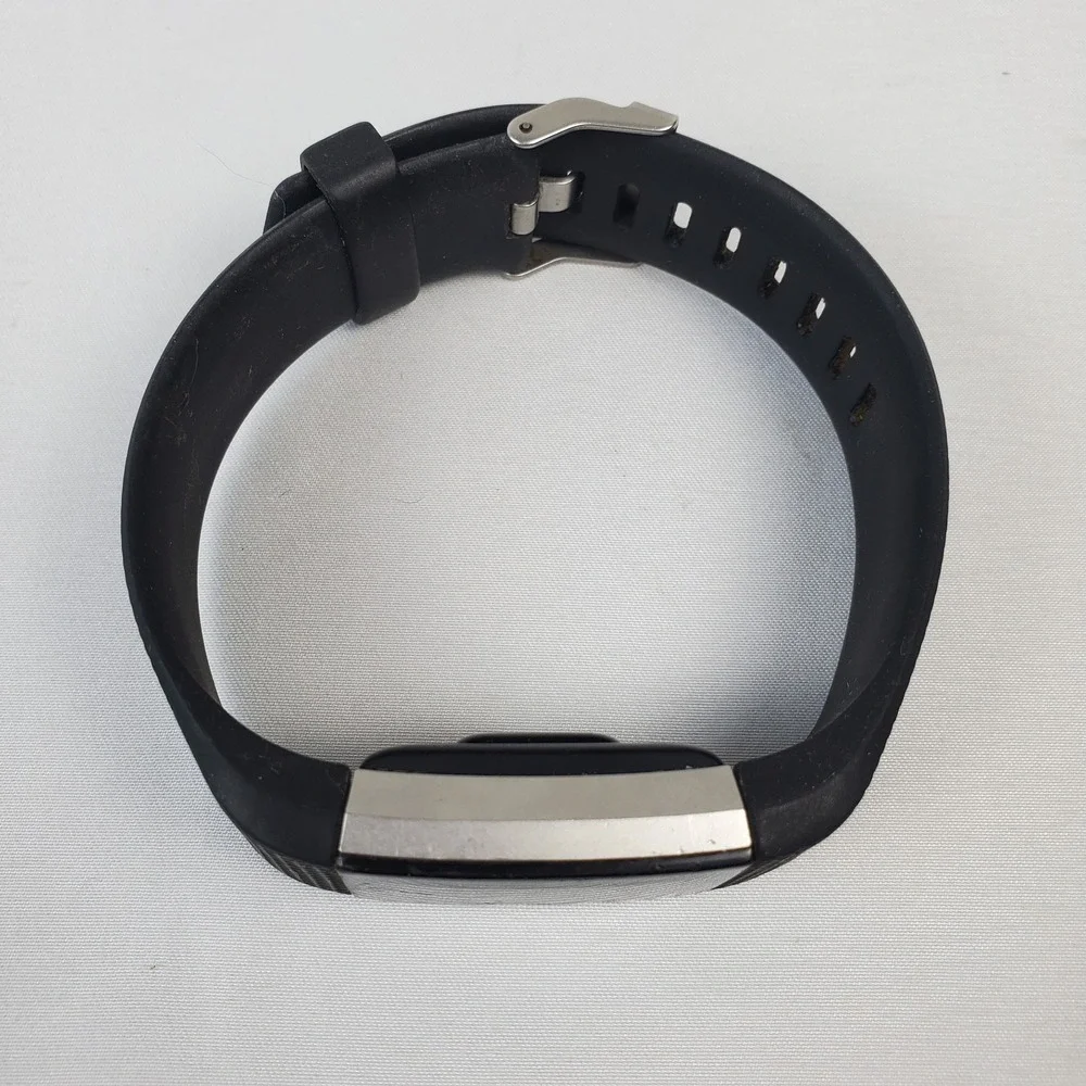 Fitbit Charge 2 Black Band w/ Cable, Extra Band - CRACKED SCREEN FOR PARTS
